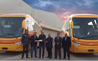 Delivering our GB Bus 1200 Volvo Bus to Silk Road